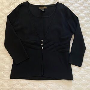 ⭐️⭐️SALE⭐️⭐️LINDA MATTHEWS BLACK CARDIGAN SWEATER SET Size M